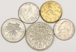 Numismática, INTERNACIONAL. Cinco Moedas Estrangeiras