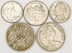 Numismática, INTERNACIONAL. Cinco Moedas Estrangeiras