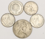 Numismática, INTERNACIONAL. Cinco Moedas Estrangeiras