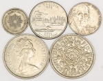 Numismática, INTERNACIONAL. Cinco Moedas Estrangeiras