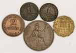 Numismática, INTERNACIONAL. Cinco Moedas Estrangeiras Antigas