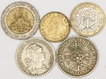 Numismática, INTERNACIONAL. Cinco Moedas Estrangeiras Antigas