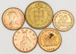 Numismática, INTERNACIONAL. Cinco Moedas Estrangeiras Sortidas
