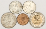 Numismática, INTERNACIONAL. Cinco Moedas Estrangeiras Sortidas