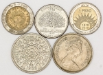 Numismática, INTERNACIONAL. Cinco Moedas Estrangeiras Sortidas
