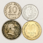Numismática, URUGUAY. Quatro Moedas Antigas