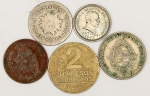 Numismática, INTERNACIONAL. Cinco Moedas Sortidas