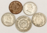 Numismática, INTERNACIONAL. Cinco Moedas Sortidas