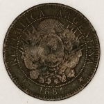 Numismática, ARGENTINA. Uma Moeda 2 Centavos 1881