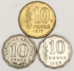Numismática, ARGENTINA. Três Moedas Antigas