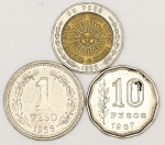 Numismática, ARGENTINA. Três Moedas Antigas