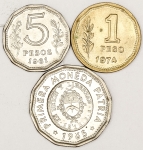 Numismática, ARGENTINA. Três Moedas Antigas