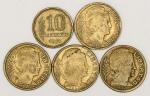 Numismática, ARGENTINA. Cinco Moedas Antigas