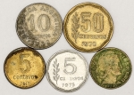 Numismática, ARGENTINA. Cinco Moedas Antigas