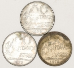 Numismática, BRASIL. Três Moedas Nacionais Antigas 50 Centavos