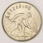 Numismática, INTERNACIONAL. Uma Moeda 1 Franc 1957 LETZBURG