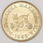 Numismática, INTERNACIONAL. Uma Moeda 5 Aehapn 1993 MACEDONIA