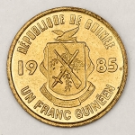 Numismática, INTERNACIONAL. Uma Moeda 1 Franc 1983 GUINÉE