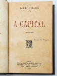 Livro: `A CAPITAL`, de Eça de Queiroz, 2ª edição. Porto: Chardron, 1926; 573p. Enc.