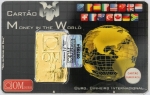 Numismática. Cartão com barra de 1g de ouro 24k puro 999, com selo de garantia Ouro Minas, acompanha envelope de veludo preto original.