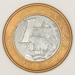 Numismática, Brasil. Moeda de 1 real, ano 2014. Tiragem de 9.088.000. Escassa, V. 650