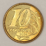 Numismática, Brasil. Moeda de 10 centavos 2024, reverso inclinado à direita. Oportunidade, V. 508