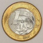 Numismática, Brasil. Moeda de 1 real ano 2024, com reverso inclinado à direita, V. 560. Oportunidade, F.C.