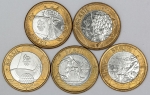 Numismática, Brasil. Lote com 5 moedas de 1 real Olimpíadas 2016, sem repetição.