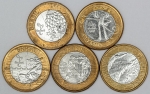 Numismática, Brasil. Lote com 5 moedas de 1 real Olimpíadas 2016, sem repetição.