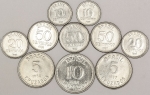 Numismática, Brasil. Lote com 10 moedas, sendo 10, 20 e 50 centavos de cruzado anos 1986, 1987 e 1988, além de 5 cruzados 1987 e 1988 e 1 cruzado 1988.
