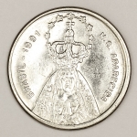 Numismática, Brasil. Moeda comemorativa da visita do Papa João Paulo II ao Brasil em 1991. 27mm