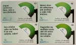 Série completa com 4 cartões telefônicos Combater ao Celular, ano 2005, Brasil Telecom, raro.