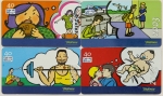 Série completa com 4 cartões telefônicos Promessas Para o Ano Novo, ano 2003, Telefônica, raro.