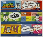 Série completa com 6 cartões telefônicos Nossa Língua 2, ano 2004, tiragem 115.000, Telefônica, raro.