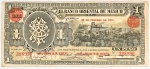 Numismática, México. Cédula de 1 Peso 1914 P-S388