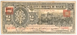 Numismática, México. Cédula de 2 Pesos 1914 P-S389b