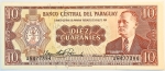 Numismática, Paraguai. Cédula de 10 Guaranis 1963 P-196a(1-1) Sob/FE