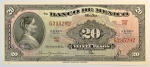 Numismática, México. Cédula de 20 Pesos 1959 P-54g FE
