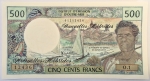 Numismática, Novas Hébridas. Cédula de 500 Francos 1970 P-19c FE