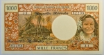 Numismática, Novas Hébridas. Cédula de 1000 Francos 1970 P-20b FE