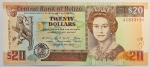 Numismática, Belize. Cédula de 20 Dólares 1990 P-55 FE