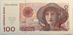 Numismática, Noruega. Cédula de 100 Kroner 1998 P-47a FE