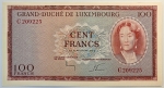 Numismática, Luxemburgo. Cédula de 100 Francos 1963 P-52a FE
