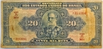 Numismática, Brasil. Cédula de 20 Mil Réis 1942 P-48c / R-119d