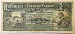 Numismática, Brasil. Cédula de 1 Mil Réis 1890 P-3a / R-074a MBC+