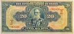 Numismática, Brasil. Cédula de 20 Mil Réis 1936 P-48d / R-119c