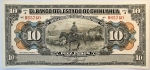 Numismática, México. Cédula de 10 Pesos 1913 P-S133 FE