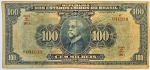 Numismática, Brasil. Cédula de 100 Mil Réis 1942 P-70d / R-141d Bc / MBC