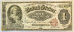 Numismática, Estados Unidos. Cédula de 1 Silver Dólar 1886 P-321(1). Martha Washington, selo vermelho MBC