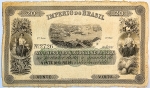 Numismática, Brasil. Cédual de 20 Mil Réis 1870 P-A241 / R-047